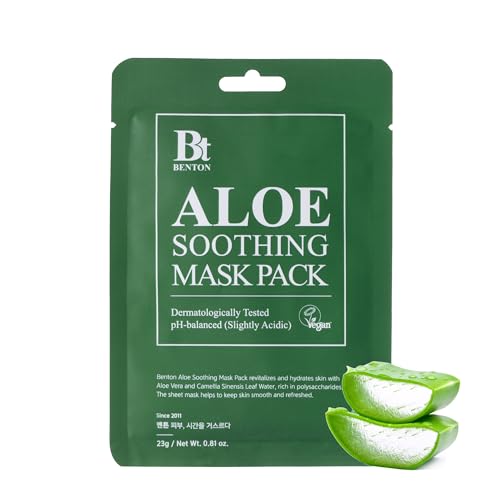BENTON Aloe Soothing Mask Pack | 23g x 10 Packs - Aloe Vera Face Masks