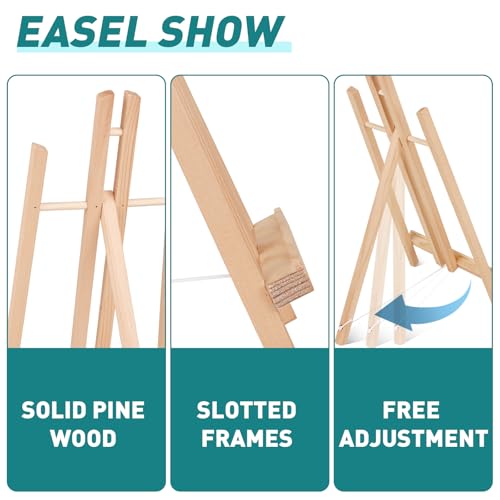 ESRICH 6 PCS 16in Wood Easels, Tabletop Easel for Painting Party - style: 16"-6P