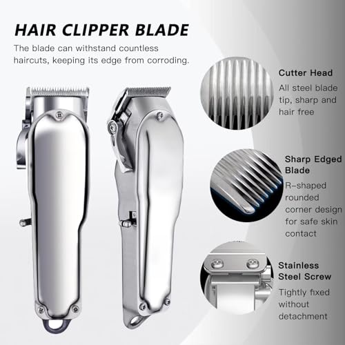 Upgraded 2 Hole Clipper Blade Replacement for Wahl for Precision Premium Smooth Cut/ElitePro/ExtremeGripPro/ MC3/ ProSeriesPlatinum/Self-CutPro/Pet-Pro/ *NotfitMulti-Purpose79607