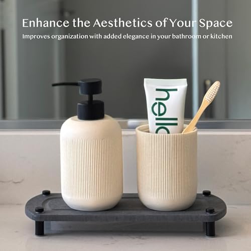 2PCS Absorbing Stone Soap Tray, Quick Dry Diatomaceous Earth Drying Rack - color: Dark Gray