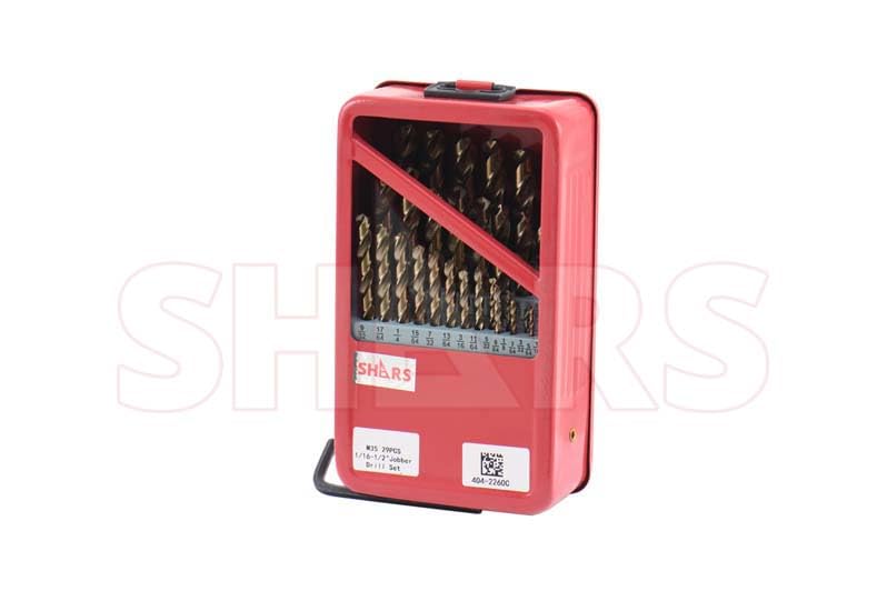 Shars 1/16-1/2" by 64ths M35 Cobalt Straw Finish Jobber Drill Set (29 PCS) 404-2260C P - size: 1/16-1/2", style: 29 pcs Cobalt