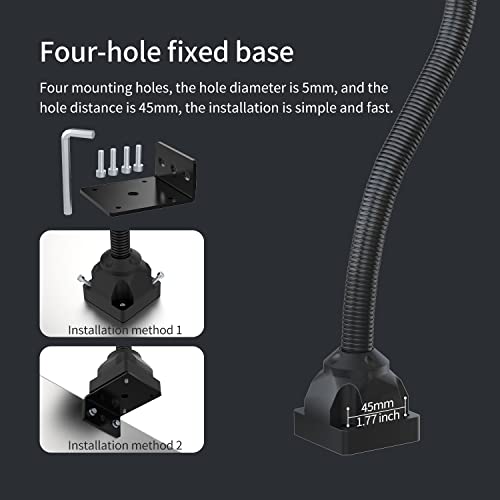 Flexible Work Light, Led Machine Light, Led Flexible Gooseneck Light 900 Lumens with 20inch Flexible Gooseneck 120 Volt for Lathe Workbench Bandsaw and Machine Tool - style: 60F Magnetic Light
