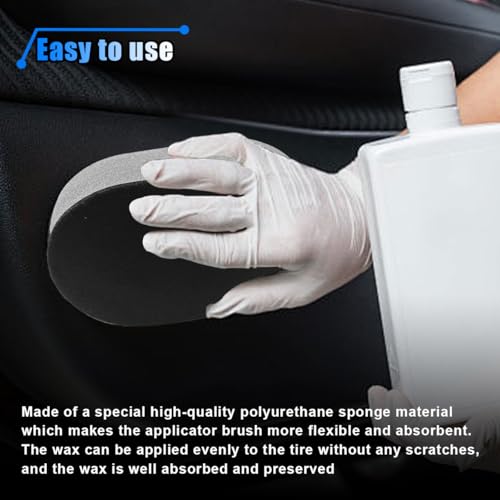 Tire Shine Applicator Brush, Car Detachable Tire Wax Foam Applicator Pad with Curved Handle, High-Density Tire Dressing Applicator Sponge Brush Car Tire Detailing Cleaning Accessories - size: 1PC