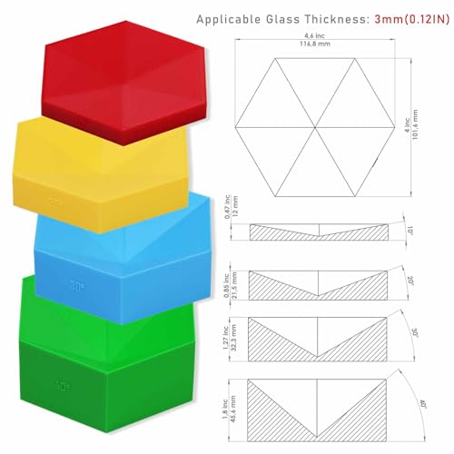ARSTBETY 4 Pack Stained Glass Flower Succulent Soldering Jig for 6 Petal - color: 6 Petal Red Yellow Blue Green