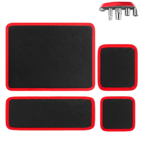 Magnetic Tool Mat,4-Piece Set,flexible Magnetic Parts Holder for Tools - color: red, size: 4-Piece Set