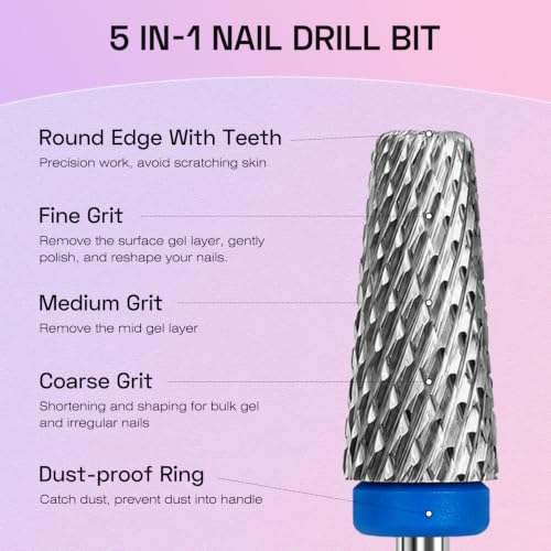 3PCS Nail Drill Bits Set for Fast Remove Acrylic Hard Gel & Cucticle Prep - color: Silver Set