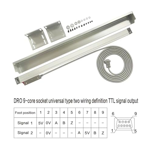 Digital Readout 2 Axis 3 Axis DRO Display Linear Optical Linear Scale Encoder 5um 170mm (6") Travel Length for Milling Mill Machine Lathe Machine(170mm) - size: 170mm