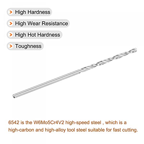 uxcell 10Pcs 1.45mm HSS(High Speed Steel) W6542 Micro Drill Bits - size: 1.45x48mm