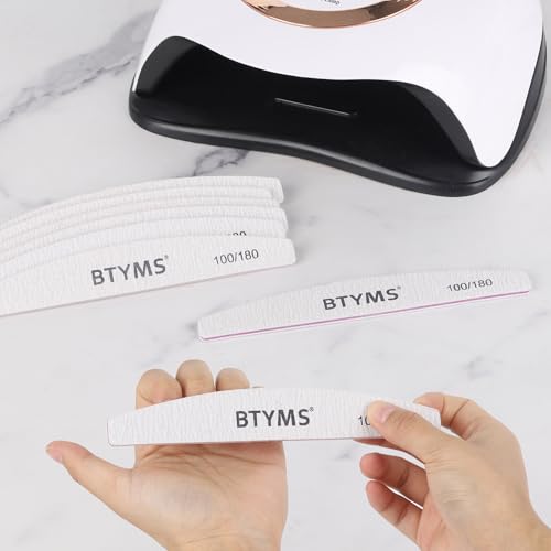BTYMS 10 Pcs 100/180 Grit Nail Files - Double-Sided Emery Boards for Acrylic, Gel & Natural Nails - size: 10 Count (100/180 Grit)