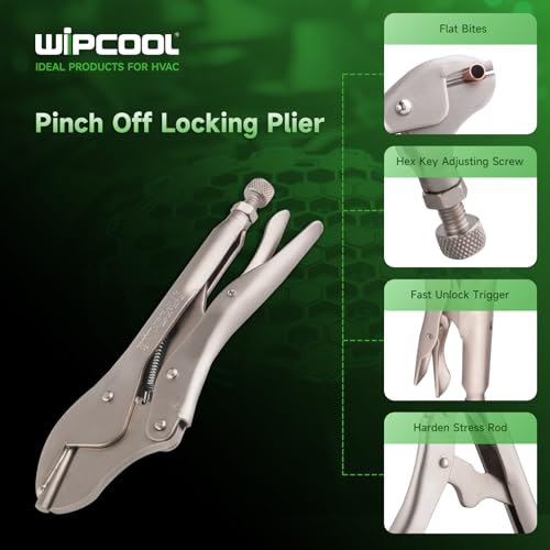 WIPCOOL Pinch Off Plier Locking Pinch-Off Vise Grips Tool, Precision Knurled Adjusting Nut, Pipe Sealing Lock Tool Clamping Fitting