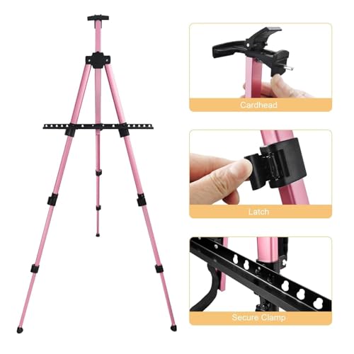 RRFTOK Pink 17-66 Inch Adjustable Art Easel Stand for Painting and Sign - style: 66Pink 1-pack