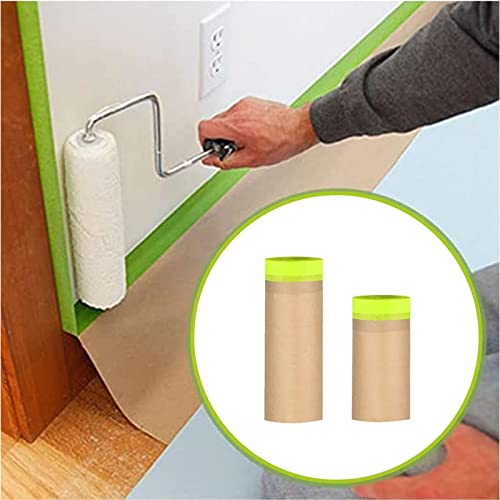 Tape and Drape, 6” x 100 feet Masking Paper for Painting, 2 Pack - size: 6", 100ft