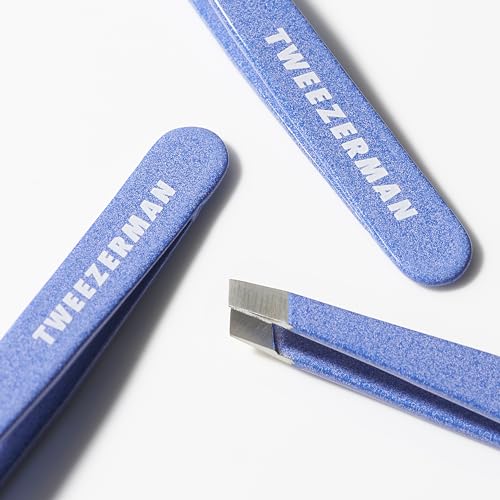 Tweezerman Mini Slant Tweezer –Tweezerman Tweezers for Eyebrows Granite Sky - color: Granite Sky