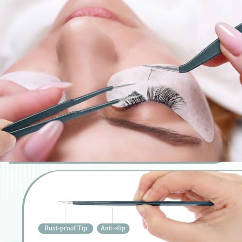 Honoson 9 Pcs Craft Tweezers for DIY Craft Stickers,Sand Green - color: Sand Green