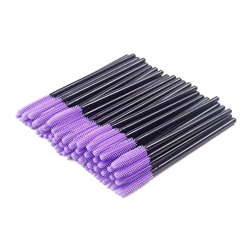 BIHRTC Pack of 100 One-Off Disposable Silicone Eyelash Mascara Brushes - color: Purple
