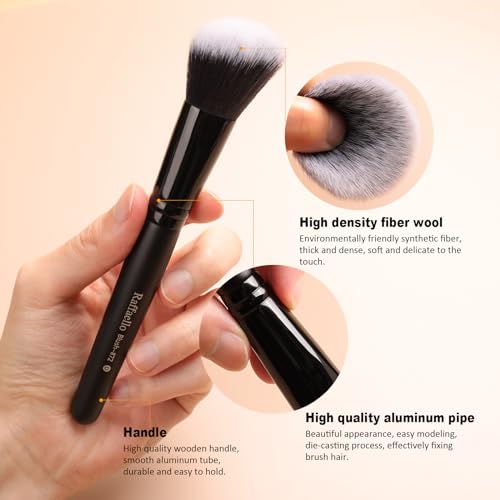 Raffaello Makeup Brushes 15Pcs Makeup Brush Set Premium Synthetic Bristles - color: Black