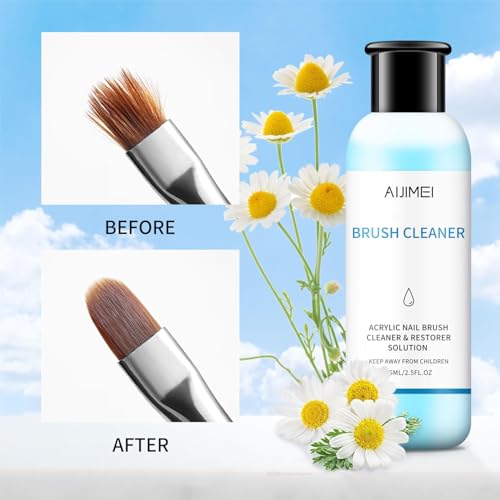 Acrylic Nail Brush Cleaner 2.5FL.OZ 75ML Acrylic Brush Cleaner Liquid Acrylic Nail Brushes Nail Art Tools for Salon Home Use Acrylic Paint Brush Cleaner-75ml - color: 75ml