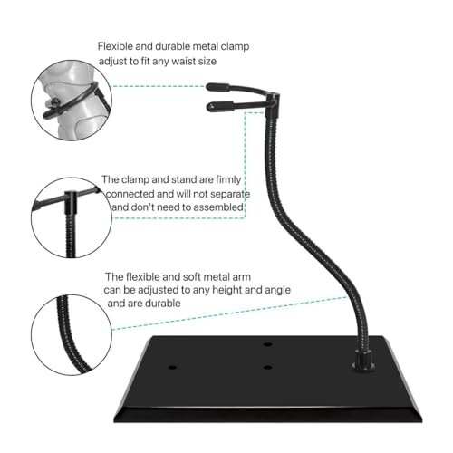 Action Figure Stand with Flexible Bendable Metal Arm, Adjustable Waist Clamp Display Stand Compatible With HG RG SD SHF Gundam 1/144 Models, Stop Motion Rig for Posing.（3Pack Black） - color: Black
