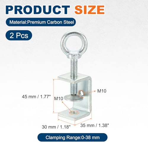 HARFINGTON 2Pcs Carbon Steel C Clamps 45mm Adjustable Mini Tiger Clamp - size: 45mm