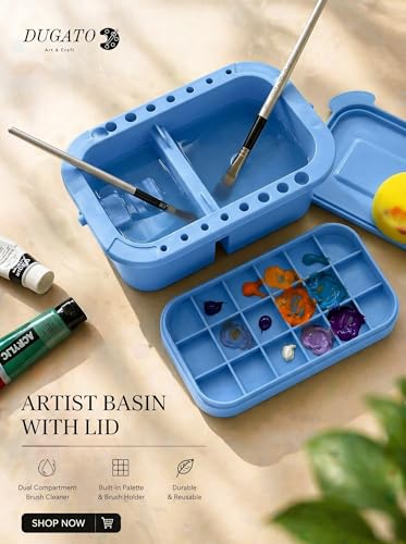 DUGATO 3-in-1 Paint Brush Cleaner, Brush Basin Washer, Blue - color: Blue