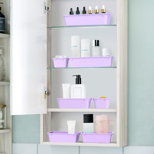 25 PCS Plastic Drawer Organizer Set, Makeup Organizers and Storage Bins - color: Purple