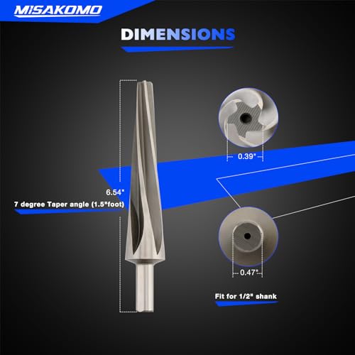 7 Degree Tapered Ball Joint Reamer Tie Rod Reamer for 1-1/2" Per Foot - size: 7 Degree