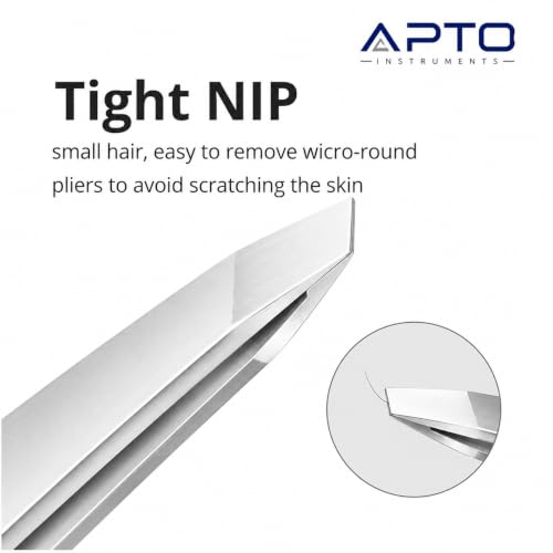 APTO INSTRUMENTS 4 PCS Precision Tweezers Set, Stainless Steel Anti-Static ESD Tweezers, Straight & Curved Tip Non-Magnetic Tweezers for Electronics, Jewellery Making, Craft, Soldering & DIY (Silver) - color: Silver