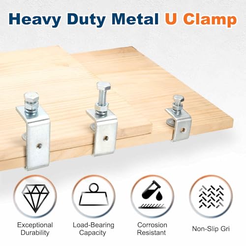 HARFINGTON 2 Pcs Carbon Steel C Clamps 20mm Square Tiger Clamp Adjustable - size: 20mm