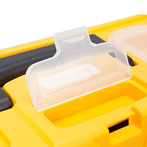BIG RED ATRJH-3015B Torin 15.5" Plastic Storage Tool Box with Removable Tray, Black/Yellow - size: 15.5 inches