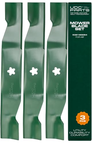 UDC Parts 532180054 Husqvarna 48 Inch Lawn Mower Blades Replacement, 3 Pack - size: 16-3/4" - 5 pt star