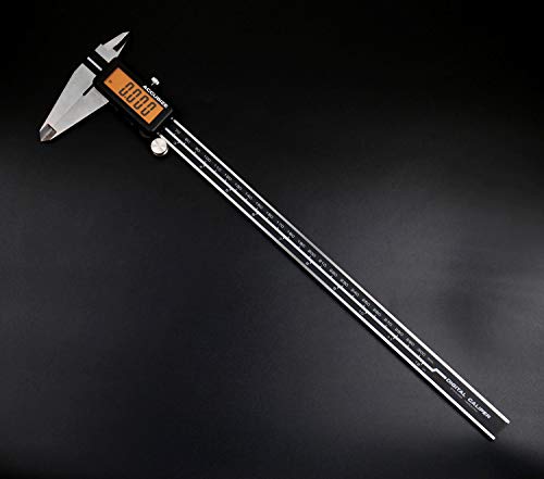Accusize Digital Caliper, 12 in/300 mm Yellow LCD, Metric/Inch - color: Yellow LCD, size: 12" / 0-300mm