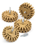 S SATC 4 PCS Decal Remover Wheel 4 Inch Rubber Eraser Wheel for Drill - style: 4 Pack Slotted Decal Eraser Wheel