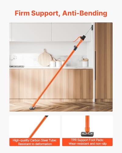 VEVOR Cabinet Jack Support Pole, 2-Pack, 49.2-114.6 Inch Steel Telescopic Quick Support Rod, Adjustable 3rd Hand System up to 198 lbs Capacity for Installing Cabinets, Lifting Drywall, Cargo Bars - style: 49.2"-114.6" 2PC