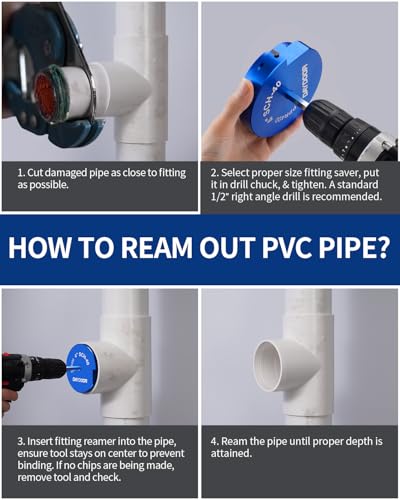 DAYDOOR 4'' PVC Pipe Reamer, 4-Inch PVC Fitting Saver - size: 4 Inch
