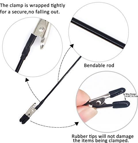 20 Pack Bendable Model Painting Alligator Clip Stick with Rubber Tips,Metal Wire Clamps Long-Tailed Clasp for Airbrush Hobby Model Parts - style: Bendable