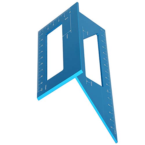 45° and 90° Aluminum Alloy Angle Ruler for Woodworking Precision Marking Gauge Tool with Dual-Angle Measurement Durable Blue Anodized Finish
