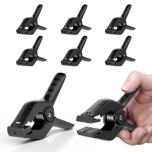 EMART 6 Pack Heavy Duty Spring Clamps 4.5 inch Plastic Backdrop Clips Black - color: Black, size: 4.5 inch