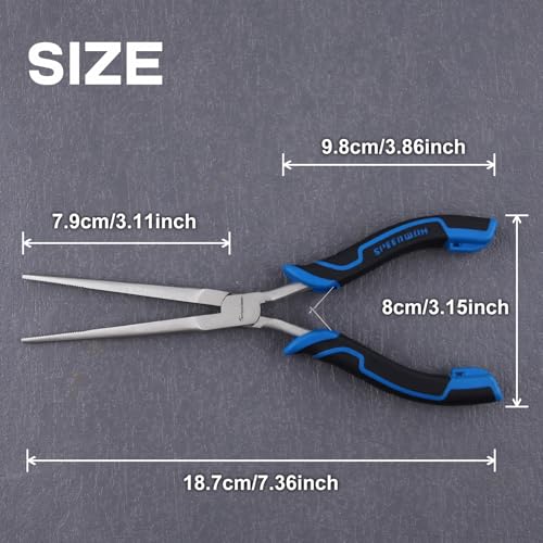 SPEEDWOX Long Reach Needle Nose Pliers, Extra Long Jaw, Serrated Jaw - style: Extra Long Needle Nose Pliers
