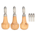 3 Set Hand Chucks Wooden Handles Pin Vise Hand Drill Wooden Handle Pear Shape Graver Handle for Stone Setting Graver Replacement