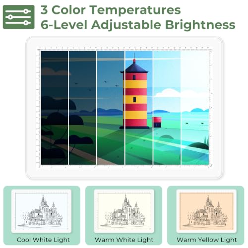 Bawaslom Rechargeable A4 LED Diamond Painting Light Board for Tracing,White - color: White, size: A4