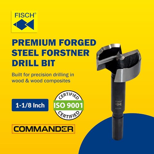 Forstner Drill Bit - Black Shark Forged Steel for Woodworking Size:1-1/8 in - size: 1-1/8 in