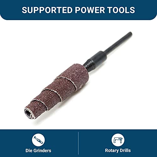 Benchmark Abrasives Aluminum Oxide Tapered Sanding Cartridge Rolls for Blending Deburring Polishing Sanding Metals, Rotary Sander - Drill & Die Grinder Abrasives (10 Pack)(1/2" x 1-1/2", 120 Grit) - size: 1/2" x 1-1/2", style: 120 Grit