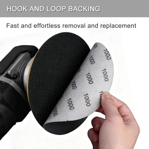50Pcs 5 Inch Hook and Loop Sanding Discs, 2000 Grit Wet Dry Round Sandpaper - style: Grit 2000