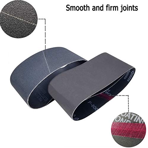 4 x 21 Inch High Performance Silicon Carbide Sanding Belts - Premium Knife Sharpening Sanding Belts Assortment 120 240 400 600 800 and 1000 Grits - 12 Pack - size: 4 x 21