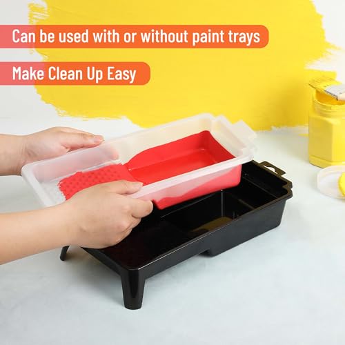 Bates- 4 Inch Paint Tray Set, 81 Pack, 1x 4 Inch Paint Roller Tray, 80x Disposable Plastic Liners, Black and White - size: 4 inch, 81 pcs