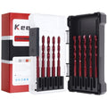 10-Pack 3/16" Hex Shank Carbide Masonry Drill Bit Set with Case - size: 3/16" (10-Pack, Flat)