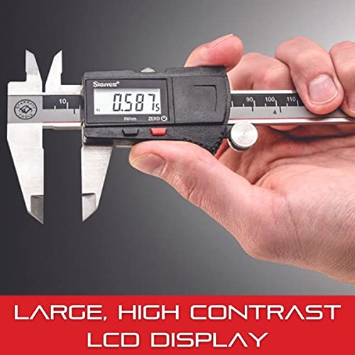 Starrett Stainless Steel IP67 Electronic Slide Caliper - 0-8" Range, .0005" Resolution, LCD Display, RS232 Output, Fine Adjustment, Slide Lock, in/mm Conversion - 798B-8/200