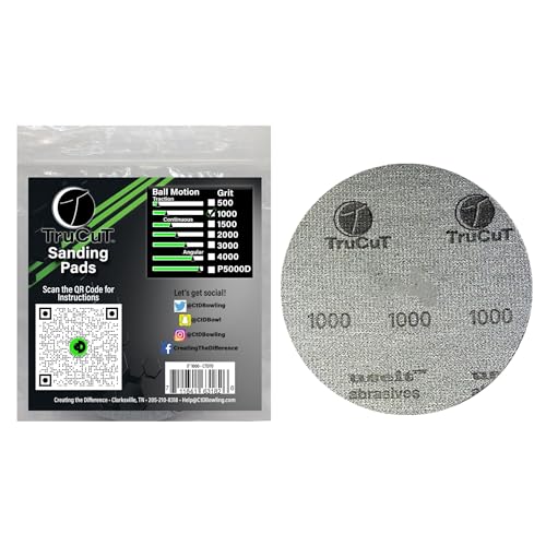 CTD TruCut Sanding Pads for Bowling Balls Resurfacing (1000 grit 5 inch) - size: 5 inch, style: 1000 Grit