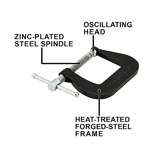 Wilton Super-Junior C-Clamp, 2" Opening, 1-1/4" Throat, 875 Lbs. Clamping Force (Model 54)