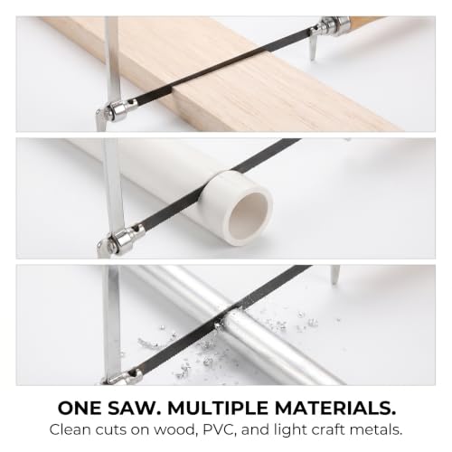 Veemoon Coping Saw, U-Shaped Coping Frame with 5 Size Replacement Blades Small Woodworking Fret Saw Carving Saw Japanese Hand Saw for DIY Crafts, Detailed Wood Plastic and Metal Cutting